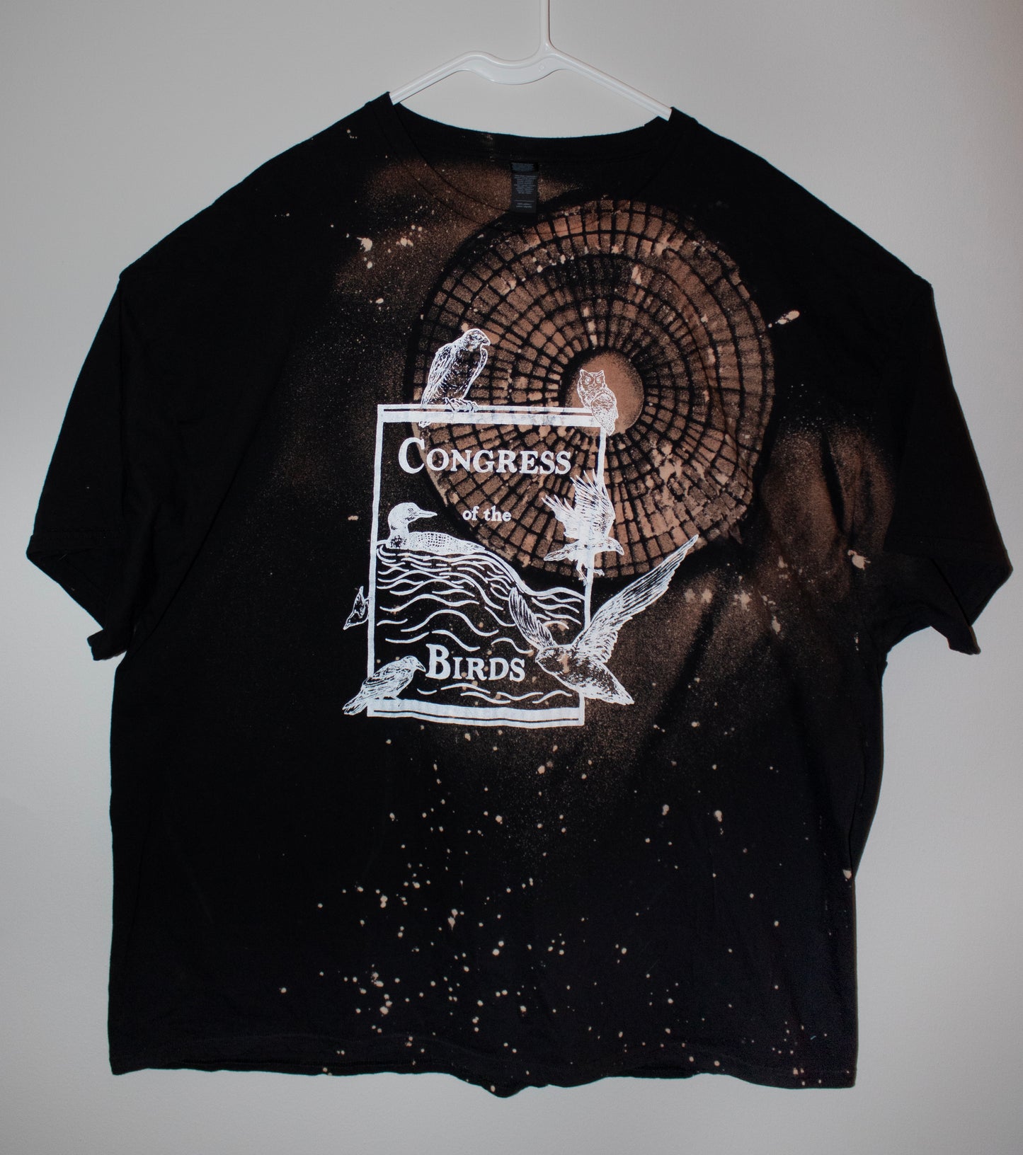 Congress of the Birds Logo Bleach Dye Shirt